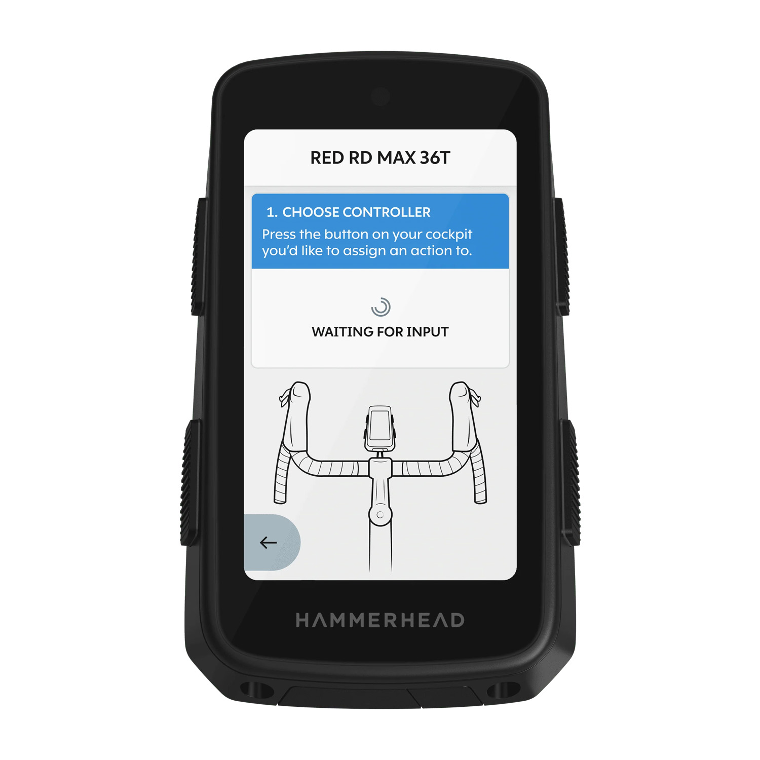 Hammerhead Karoo fietscomputer met complete gegevens.